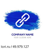 Chain link icon - Blue watercolor background. Стоковая иллюстрация, агентство Ingram Publishing / Фотобанк Лори