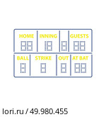 Baseball scoreboard icon. Thin line design. Vector illustration. Стоковая иллюстрация, агентство Ingram Publishing / Фотобанк Лори