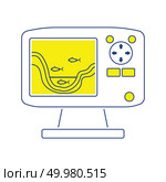 Icon of echo sounder  . Thin line design. Vector illustration. Стоковая иллюстрация, агентство Ingram Publishing / Фотобанк Лори