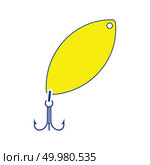 Icon of Fishing spoon. Thin line design. Vector illustration. Стоковое фото, агентство Ingram Publishing / Фотобанк Лори