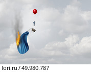 Never give up motivational and inspirational business success concept as a relentless businessman overcoming adversity an achievement and goal idea with 3D illustration elements. Стоковое фото, агентство Ingram Publishing / Фотобанк Лори