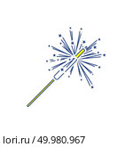 Party sparkler icon. Thin line design. Vector illustration. Стоковое фото, агентство Ingram Publishing / Фотобанк Лори