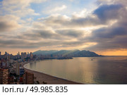 Skyscrapers and heavy clouds in the Benidorm, Spain. Skyscrapers and heavy clouds in the Benidorm. Стоковое фото, агентство Ingram Publishing / Фотобанк Лори