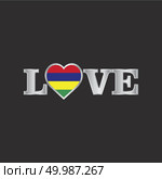Love typography with Mauritius flag design vector. Стоковая иллюстрация, агентство Ingram Publishing / Фотобанк Лори