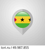 Map Navigation pointer with Sao Tome and Principe flag design vector. Стоковая иллюстрация, агентство Ingram Publishing / Фотобанк Лори