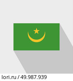 Mauritania flag Long Shadow design vector. Стоковая иллюстрация, агентство Ingram Publishing / Фотобанк Лори