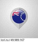 Map Navigation pointer with Cook Islands flag design vector. Стоковая иллюстрация, агентство Ingram Publishing / Фотобанк Лори