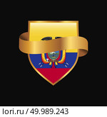 Easter Island Rapa Nui flag Golden badge design vector. Стоковая иллюстрация, агентство Ingram Publishing / Фотобанк Лори
