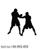 Boxing silhouette. Black on White. Vector illustration. Стоковая иллюстрация, агентство Ingram Publishing / Фотобанк Лори