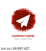 Send icon - Red WaterColor Circle Splash. Стоковая иллюстрация, агентство Ingram Publishing / Фотобанк Лори