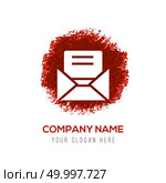 Send Mail icon - Red WaterColor Circle Splash. Стоковая иллюстрация, агентство Ingram Publishing / Фотобанк Лори