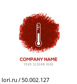 thermometer Icon - Red WaterColor Circle Splash. Стоковая иллюстрация, агентство Ingram Publishing / Фотобанк Лори