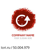 Repeat Clock Icon - Red WaterColor Circle Splash. Стоковая иллюстрация, агентство Ingram Publishing / Фотобанк Лори