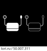 Pressure measuring apparatus Medical device for measuring blood pressure pulse Tonometer medical instrument icon set white color vector illustration flat style simple image. Стоковая иллюстрация, агентство Ingram Publishing / Фотобанк Лори
