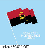 Angola Independence day typographic design with flag vector. Стоковая иллюстрация, агентство Ingram Publishing / Фотобанк Лори