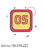 5 Date Calender icon design vector. Стоковая иллюстрация, агентство Ingram Publishing / Фотобанк Лори