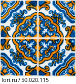 Old typical portuguese tiles called azulejos taken from the external walls of an old house in Lisbon. Стоковое фото, агентство Ingram Publishing / Фотобанк Лори