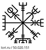 Vegvisir runic compass galdrastav Navigation compass symbol icon black color vector illustration flat style simple image. Стоковая иллюстрация, агентство Ingram Publishing / Фотобанк Лори