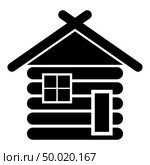 Wooden house Barn with wood Modular log cabins Wood cabin modular homes icon black color vector illustration flat style simple image. Стоковая иллюстрация, агентство Ingram Publishing / Фотобанк Лори