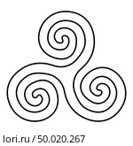 Triskelion or triskele symbol sign icon black color vector illustration flat style simple image. Стоковая иллюстрация, агентство Ingram Publishing / Фотобанк Лори