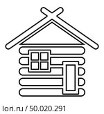 Wooden house Barn with wood Modular log cabins Wood cabin modular homes icon black color vector illustration flat style simple image. Стоковая иллюстрация, агентство Ingram Publishing / Фотобанк Лори