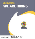 Join Our Team. Busienss Company Microphone We Are Hiring Poster Callout Design. Vector background. Стоковая иллюстрация, агентство Ingram Publishing / Фотобанк Лори