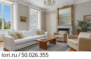 Elegant living room interior design showcasing modern furniture. Стоковое AI-видео, аниматор Юрий Поздников / Фотобанк Лори