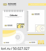 Euro Logo, Calendar Template, CD Cover, Diary and USB Brand Stationary Package Design Vector Template. Стоковая иллюстрация, агентство Ingram Publishing / Фотобанк Лори