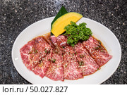 Raw premium wagyu beef meat for japanese yakiniku. Стоковое фото, агентство Ingram Publishing / Фотобанк Лори