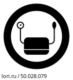 Pressure measuring apparatus Medical device for measuring blood pressure pulse Tonometer medical instrument icon black color vector illustration flat style simple imagein circle round. Стоковая иллюстрация, агентство Ingram Publishing / Фотобанк Лори