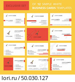 Set of 12 Scissor Creative Busienss Card Template. Editable Creative logo and Visiting card background. Стоковая иллюстрация, агентство Ingram Publishing / Фотобанк Лори