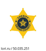 Sheriff badge icon. Flat color design. Vector illustration. Стоковая иллюстрация, агентство Ingram Publishing / Фотобанк Лори