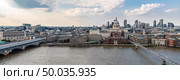 panoramic Aerial view of London St Paul’s Cathedral with London Millennium Bridge in London England UK. Стоковое фото, агентство Ingram Publishing / Фотобанк Лори