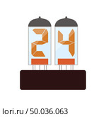 Electric numeral lamp icon. Flat color design. Vector illustration. Стоковая иллюстрация, агентство Ingram Publishing / Фотобанк Лори