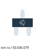Smd transistor icon. Flat color design. Vector illustration. Стоковая иллюстрация, агентство Ingram Publishing / Фотобанк Лори