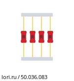 Resistor tape icon. Flat color design. Vector illustration. Стоковая иллюстрация, агентство Ingram Publishing / Фотобанк Лори