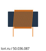 Inductor coil icon. Flat color design. Vector illustration. Стоковое фото, агентство Ingram Publishing / Фотобанк Лори