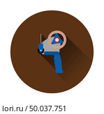 Scotch tape dispenser icon. Flat color with shadow design. Vector illustration. Стоковая иллюстрация, агентство Ingram Publishing / Фотобанк Лори