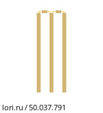 Cricket wicket icon. Flat color stencil design. Vector illustration. Стоковая иллюстрация, агентство Ingram Publishing / Фотобанк Лори