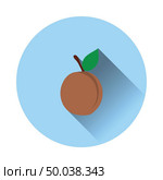 Flat design icon of Peach in ui colors. Vector illustration. Стоковая иллюстрация, агентство Ingram Publishing / Фотобанк Лори
