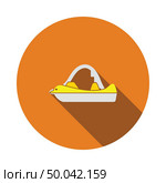 Catamaran icon. Flat color design. Vector illustration. Стоковая иллюстрация, агентство Ingram Publishing / Фотобанк Лори