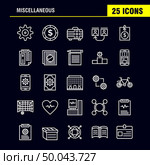 Miscellaneous Line Icons Set For Infographics, Mobile UX/UI Kit And Print Design. Include: Cog, Gear, Settings, Setting, Coin, Dollar, Money, Bag, Icon Set - Vector. Стоковая иллюстрация, агентство Ingram Publishing / Фотобанк Лори