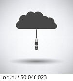 Network Cloud  Icon on gray background, round shadow. Vector illustration. Стоковая иллюстрация, агентство Ingram Publishing / Фотобанк Лори