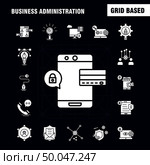 Business Administration Solid Glyph Icons Set For Infographics, Mobile UX/UI Kit And Print Design. Include: Internet Setting, Setting, Gear, Globe, Tshirt, Shirt, Sports Eps 10 - Vector. Стоковая иллюстрация, агентство Ingram Publishing / Фотобанк Лори