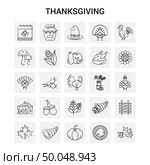 25 Hand Drawn Thanksgiving  icon set. Gray Background Vector Doodle. Стоковая иллюстрация, агентство Ingram Publishing / Фотобанк Лори