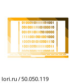 Laptop With Binary Code Icon. Flat Color Ladder Design. Vector Illustration. Стоковая иллюстрация, агентство Ingram Publishing / Фотобанк Лори