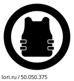 Bullet-proof vest flak jacket icon in circle round black color vector illustration flat style simple image. Bullet-proof vest flak jacket icon in circle round black color vector illustration flat style image. Стоковая иллюстрация, агентство Ingram Publishing / Фотобанк Лори