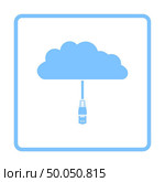 Network Cloud  Icon. Blue Frame Design. Vector Illustration. Стоковая иллюстрация, агентство Ingram Publishing / Фотобанк Лори