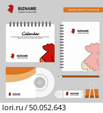 Cock  Logo, Calendar Template, CD Cover, Diary and USB Brand Stationary Package Design Vector Template. Стоковая иллюстрация, агентство Ingram Publishing / Фотобанк Лори