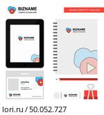 Cloud play  Business Logo, Tab App, Diary PVC Employee Card and USB Brand Stationary Package Design Vector Template. Стоковая иллюстрация, агентство Ingram Publishing / Фотобанк Лори